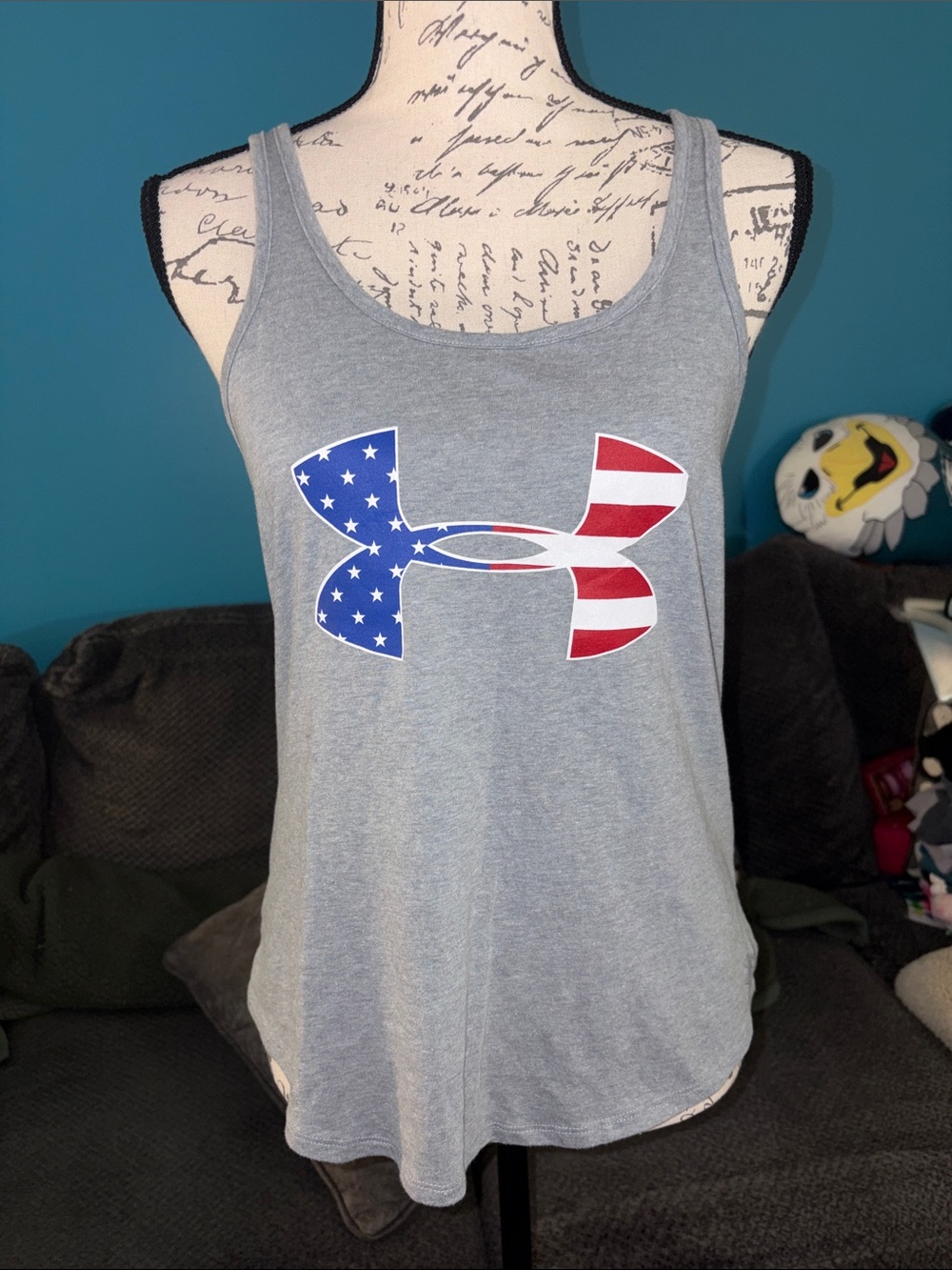 🎉4 for $20 Under Armour Freedom Big Flag Logo Tank Top, XS